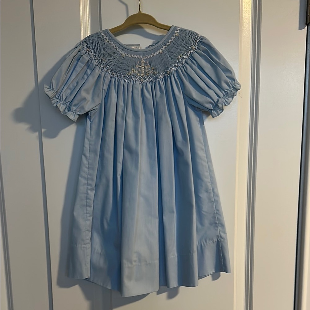 Blue Smocked Puff Sleeve 🐣 Perfect for Easter or church ⛪️